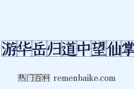 游华岳归道中望仙掌是什么意思的图片